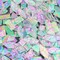 LITMIND Iridescent Texture Transparent Stained Glass Mosaic Tiles for Crafts - 240 Pieces, 5 Shapes Mixed (Rectangle, Triangle, Rhombus, Square, Leaf) - Ideal for Mosaic Making Projects and Beginners